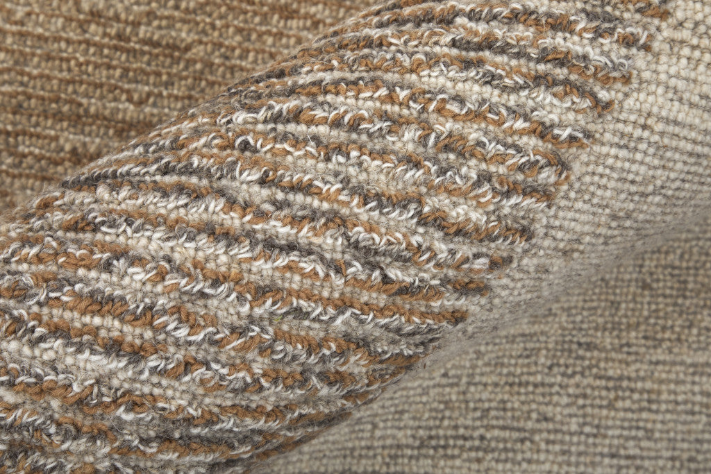 Brown and Tan Abstract Track Rug