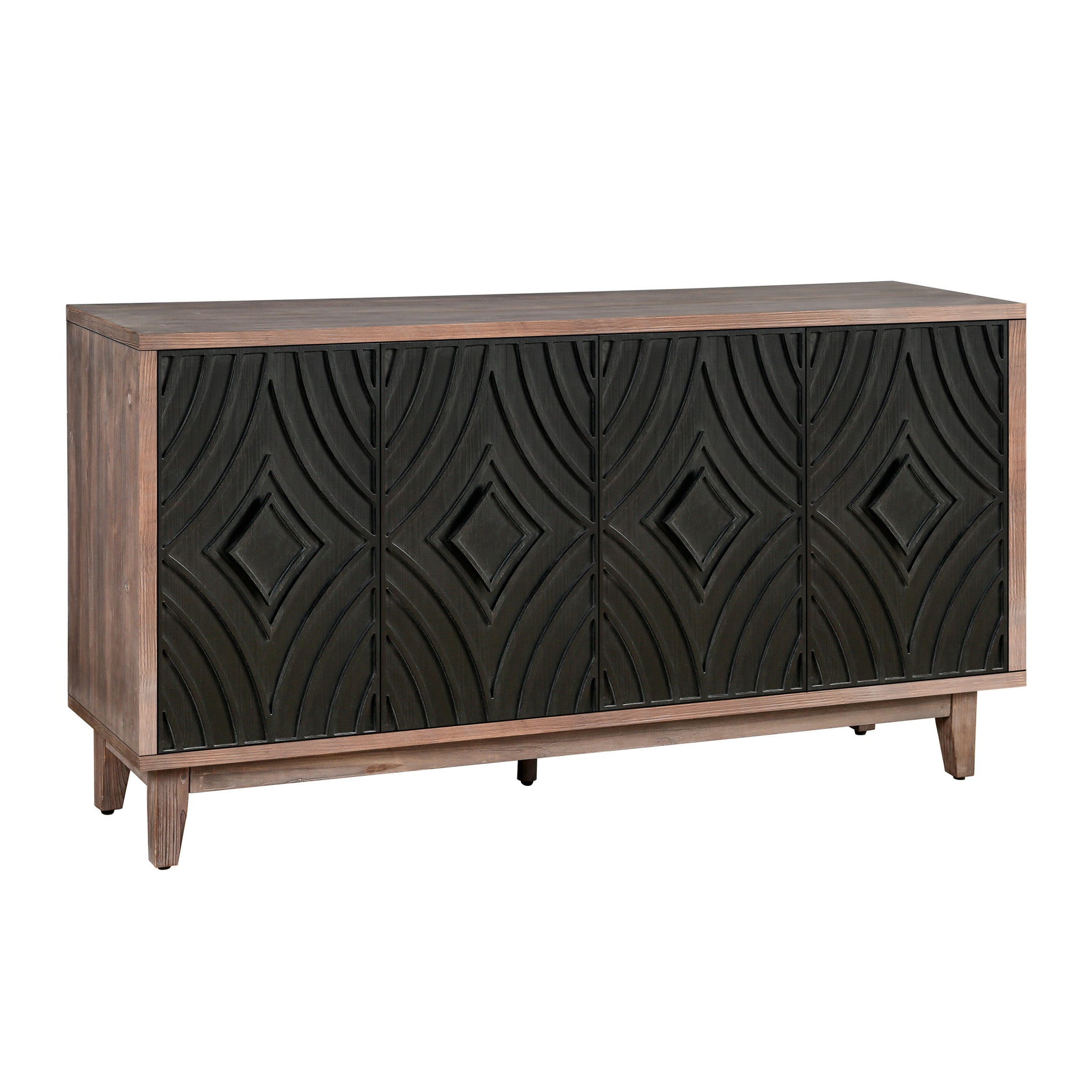 60" Brown and Black Diamond Sideboard