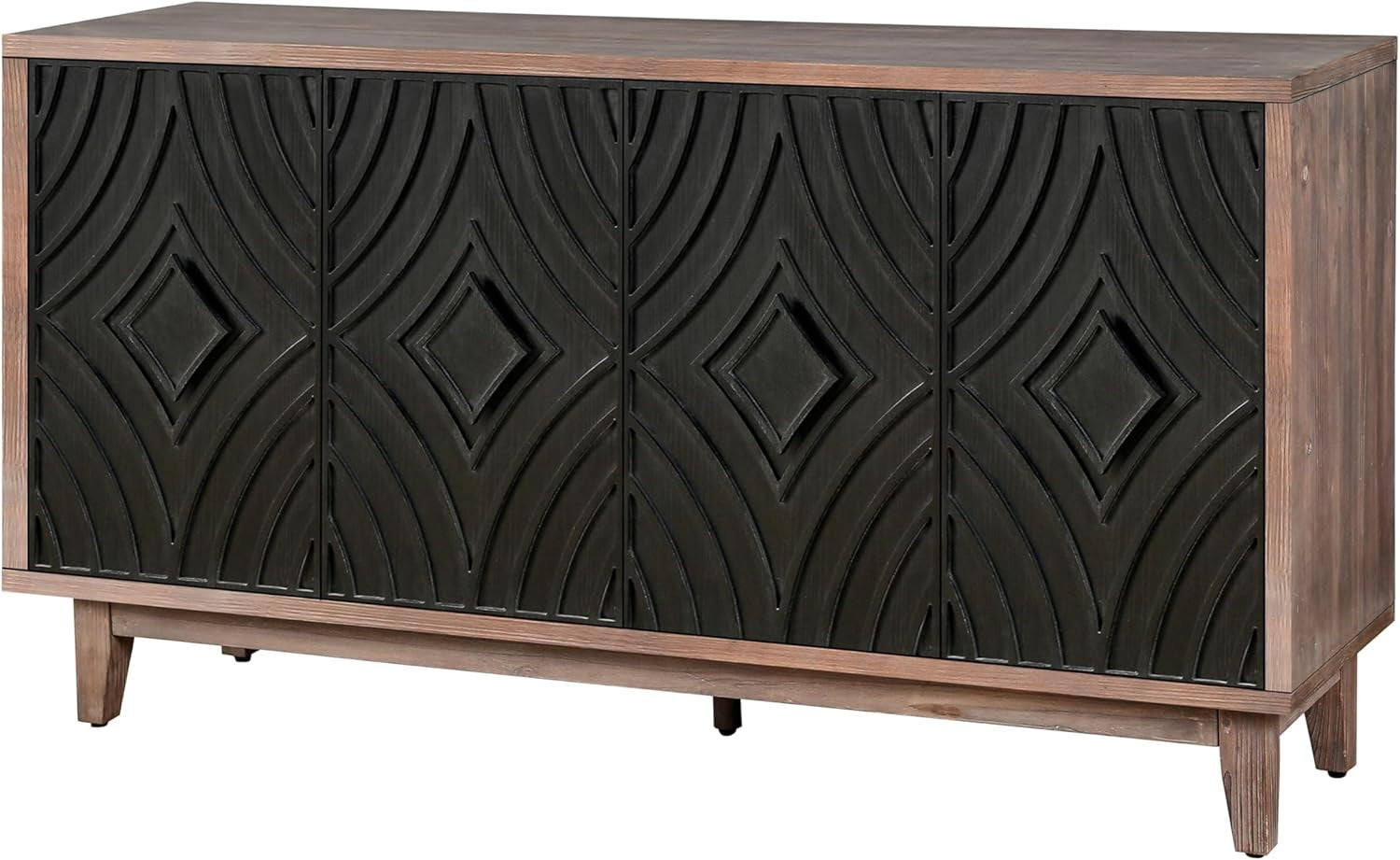 60" Brown and Black Diamond Sideboard
