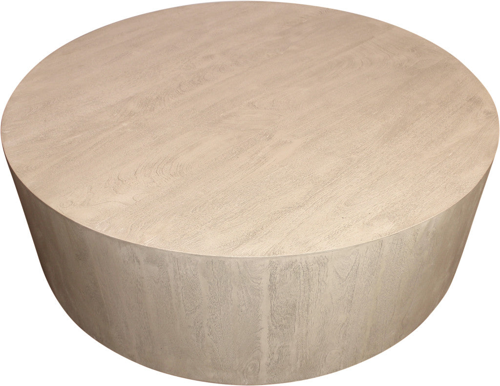 48" Natural Solid Wood Round Coffee Table