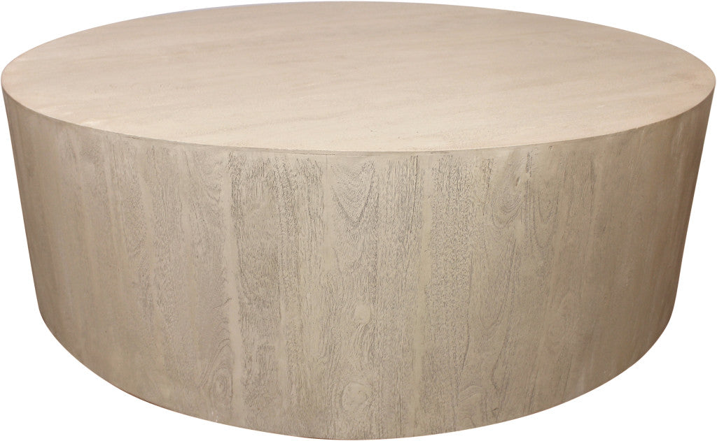 48" Natural Solid Wood Round Coffee Table