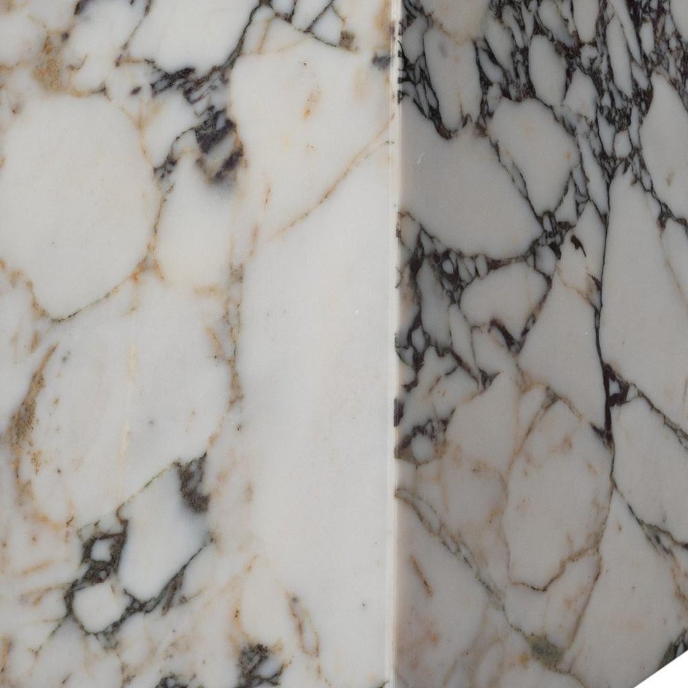 20" Ivory Marble Block End Table