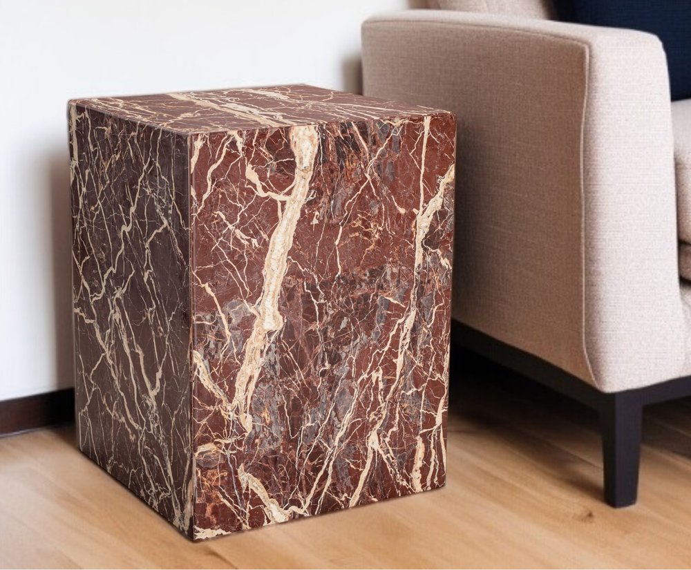 20" Marble Square Block End Table