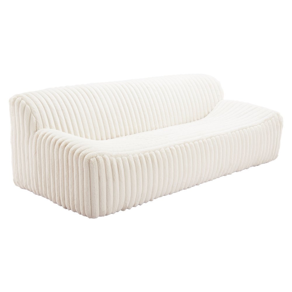 89" Cream Corduroy Armless Sofa