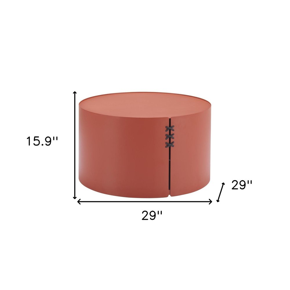 29" Terracotta Round Outdoor Coffee Table