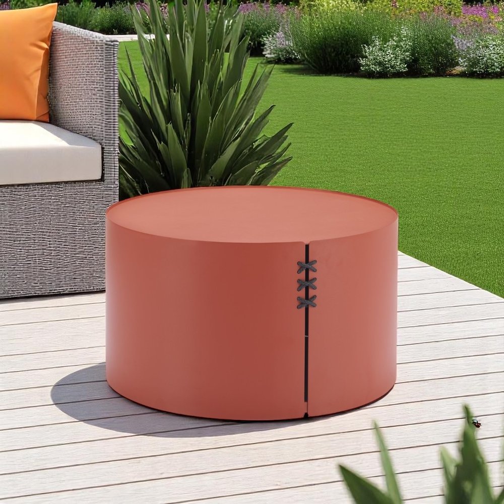 29" Terracotta Round Outdoor Coffee Table