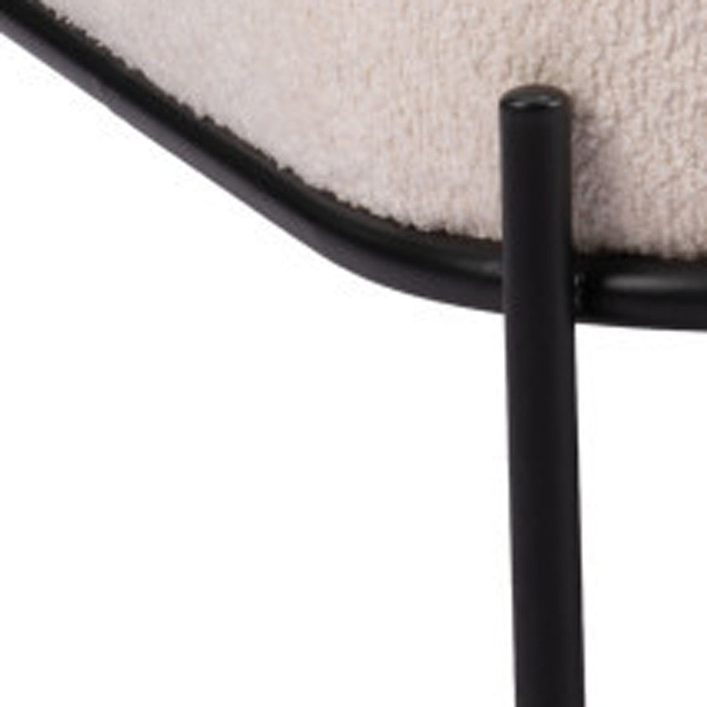 27" White and Black Sherpa Slipper Chair