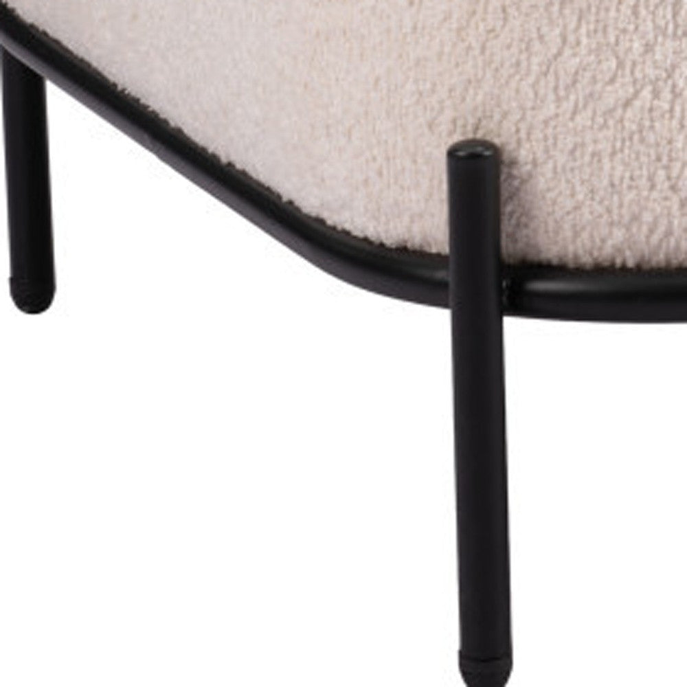 27" White and Black Sherpa Slipper Chair