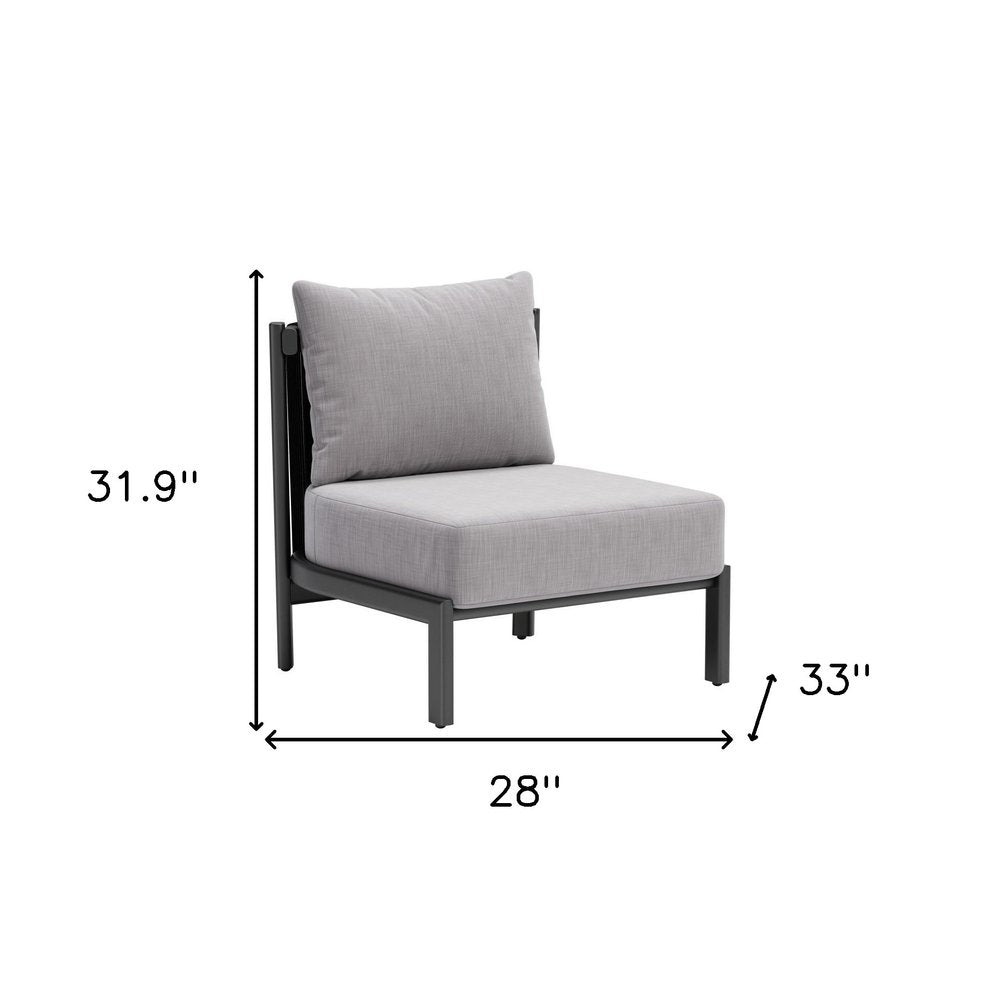 28" Gray and Black Side Chair