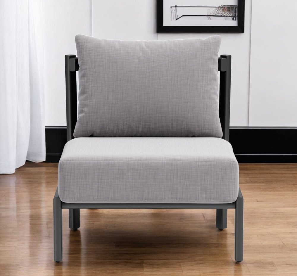 28" Gray and Black Side Chair