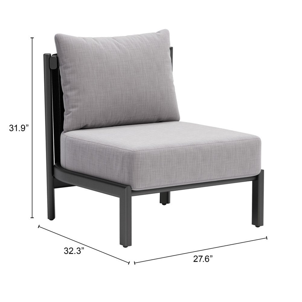 28" Gray and Black Side Chair