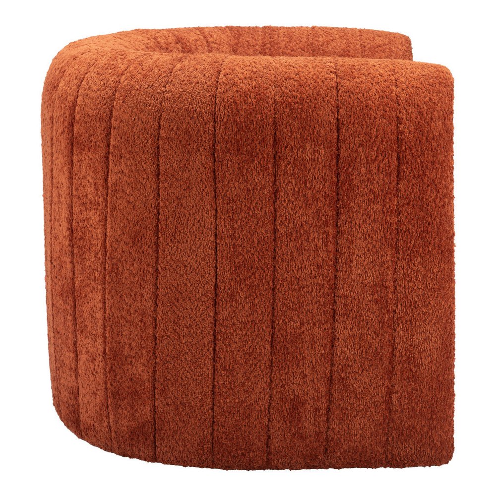 37" Burnt Orange Floating Tufted Barrel Chair