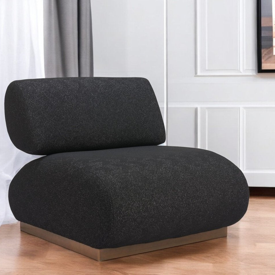 34" Black and Bronze Slipper Chair