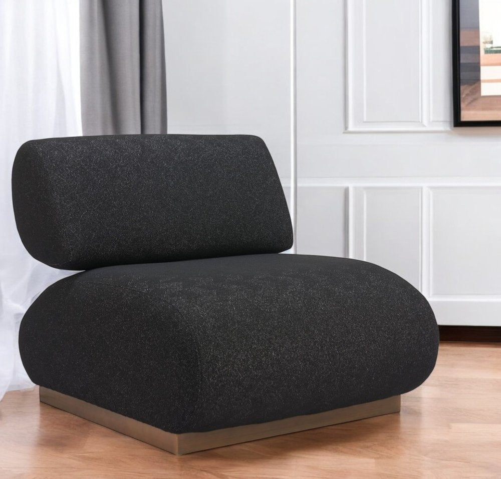 34" Black and Bronze Slipper Chair