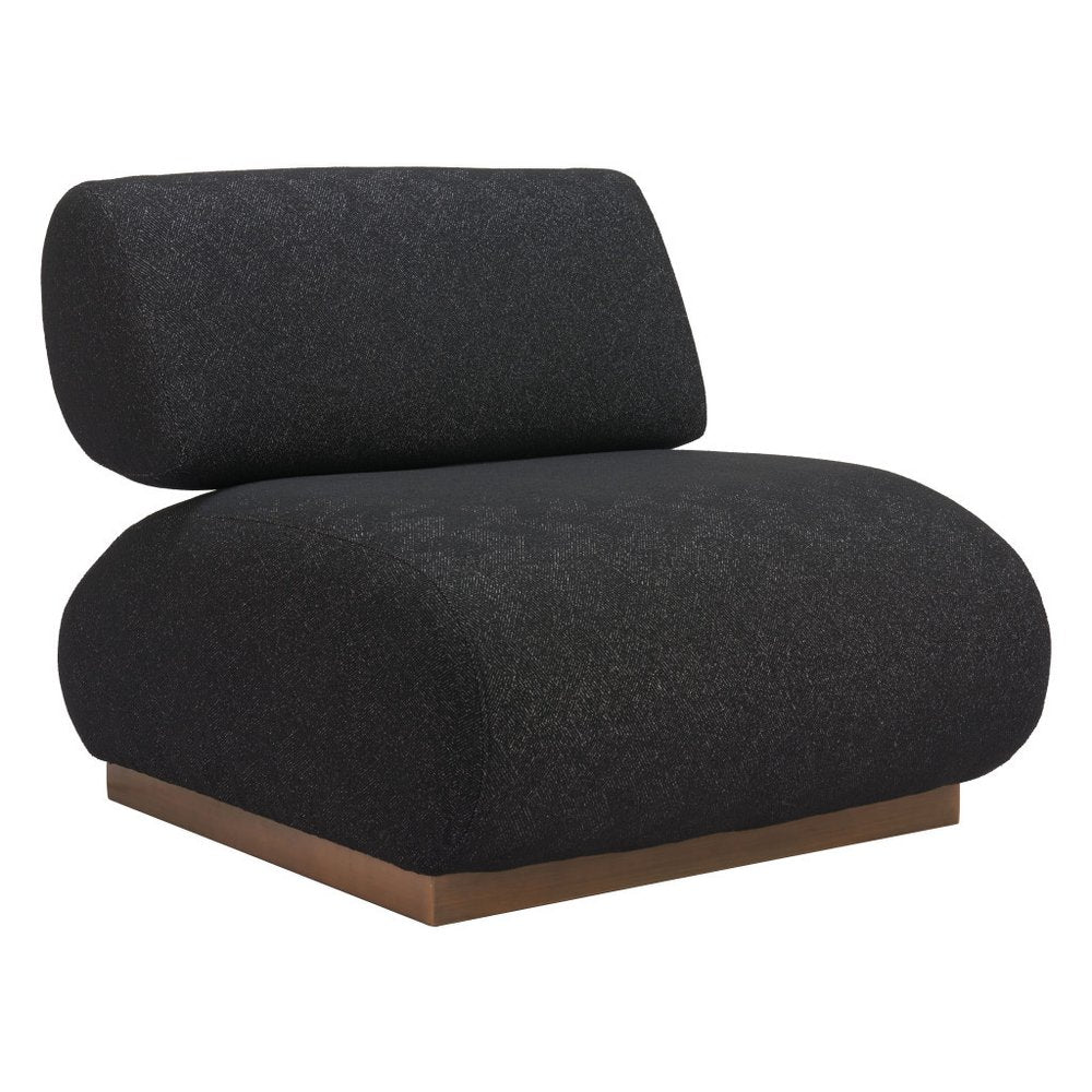 34" Black and Bronze Slipper Chair