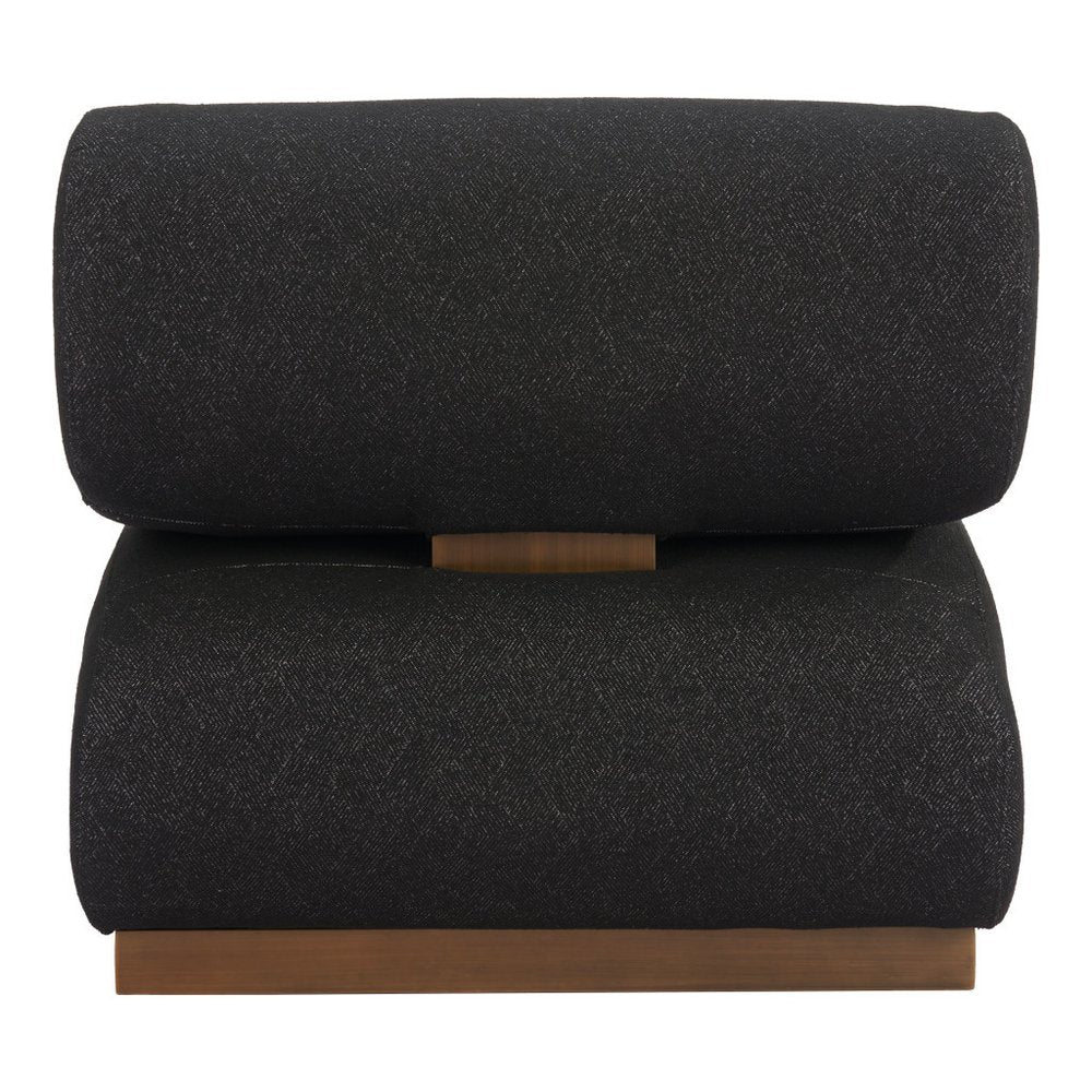 34" Black and Bronze Slipper Chair