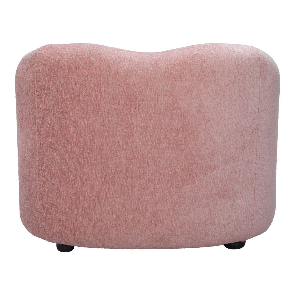 36" Pink and Black Faux Shearling Barrel Chair