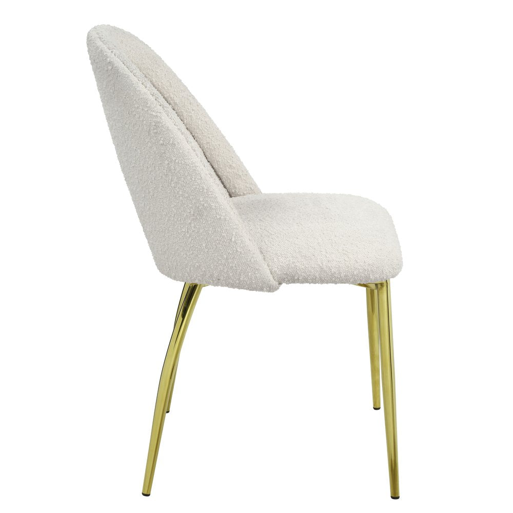 Set of Two 20" Beige and Gold Arched Deco Dining chair