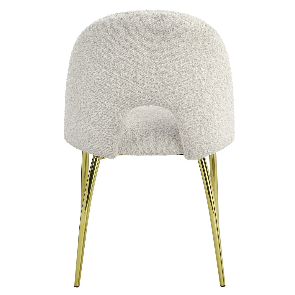 Set of Two 20" Beige and Gold Arched Deco Dining chair