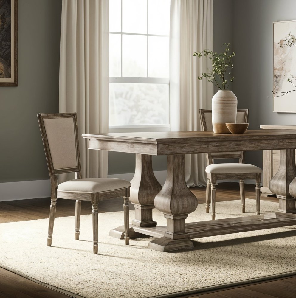 Set of Two 21" Gray Traditional Farmhouse Dining Chair