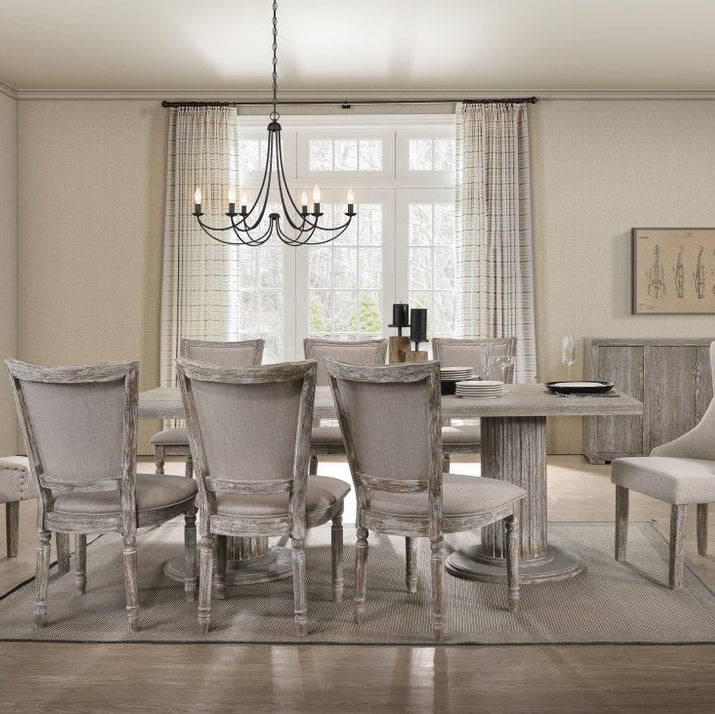 Set of Two 21" Gray Traditional Farmhouse Dining Chair
