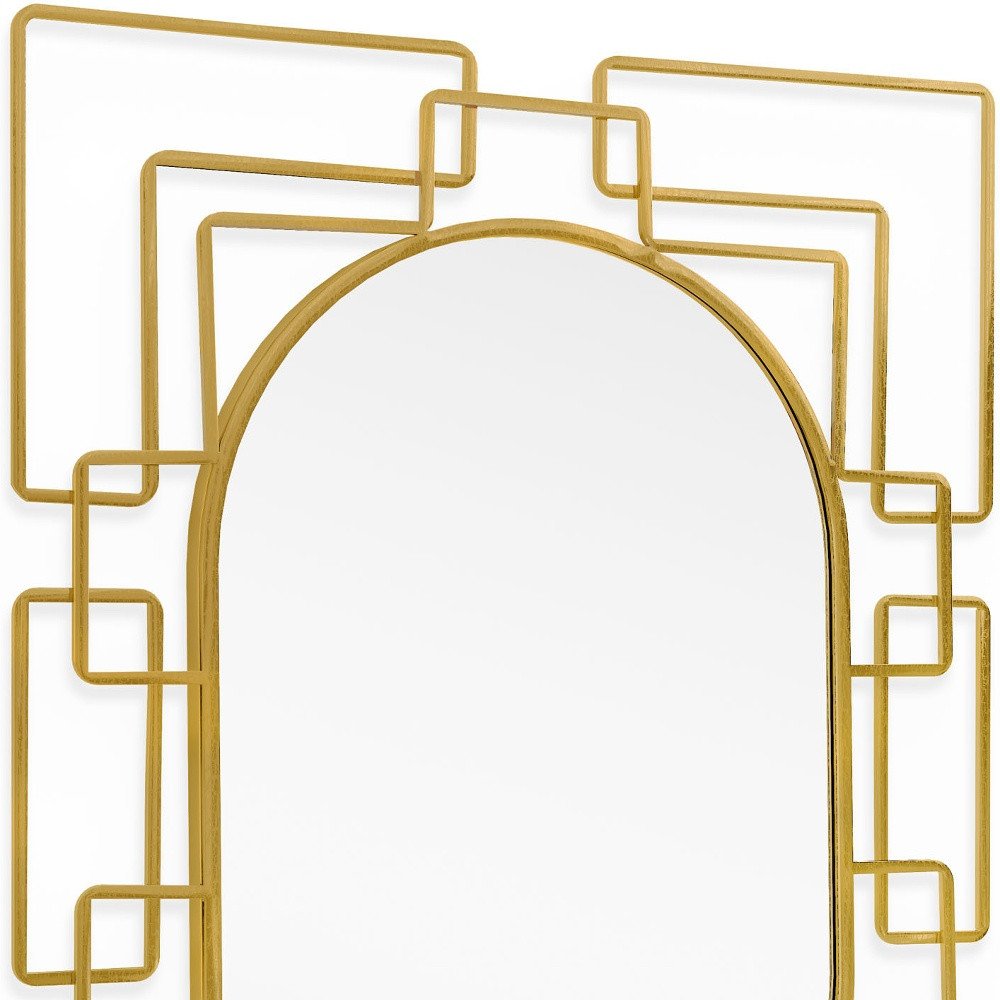 36" Gold Metal Trellis Frame Oval Mirror