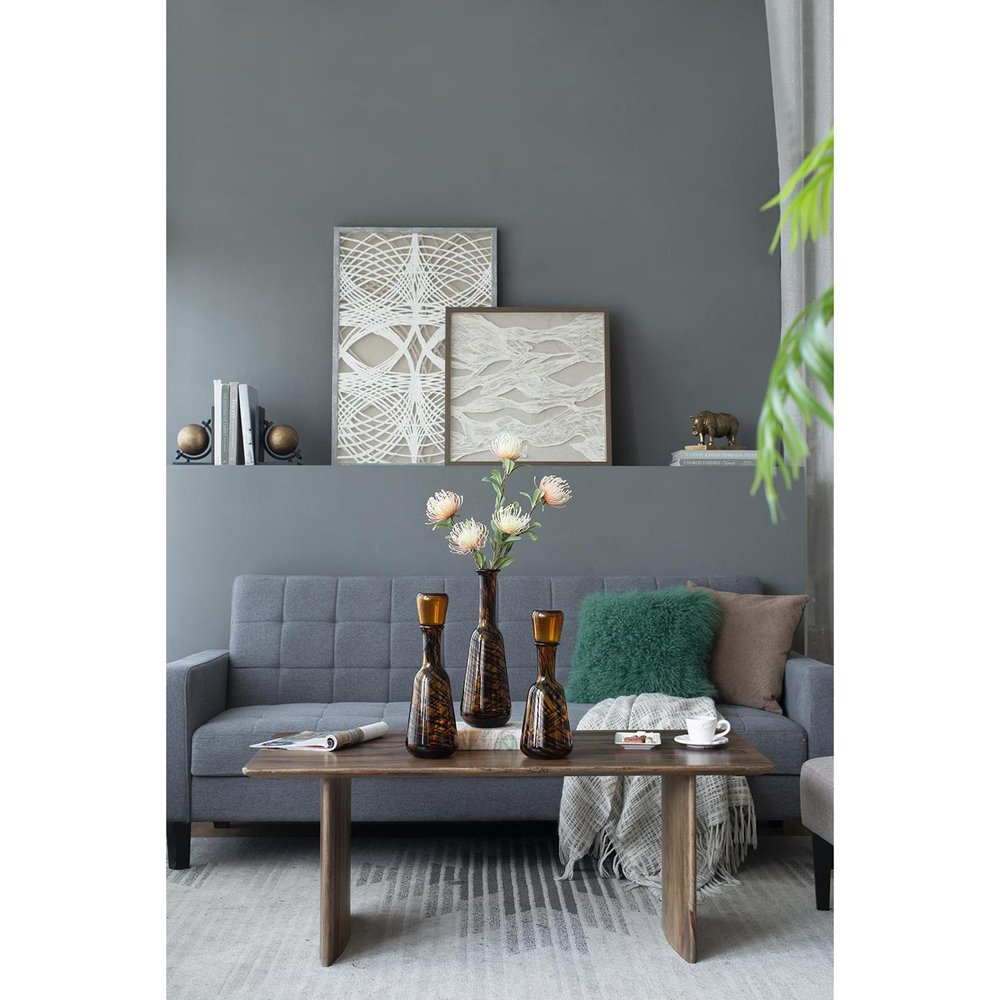 3 pc. Amber Swirl Glass Decorative Bottles with Stoppers