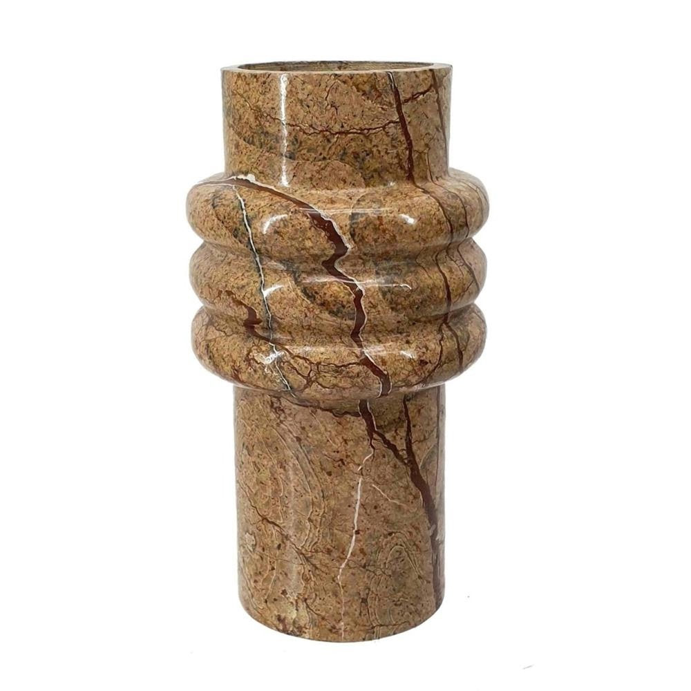 8" Brown Marble Ridged Table Vase