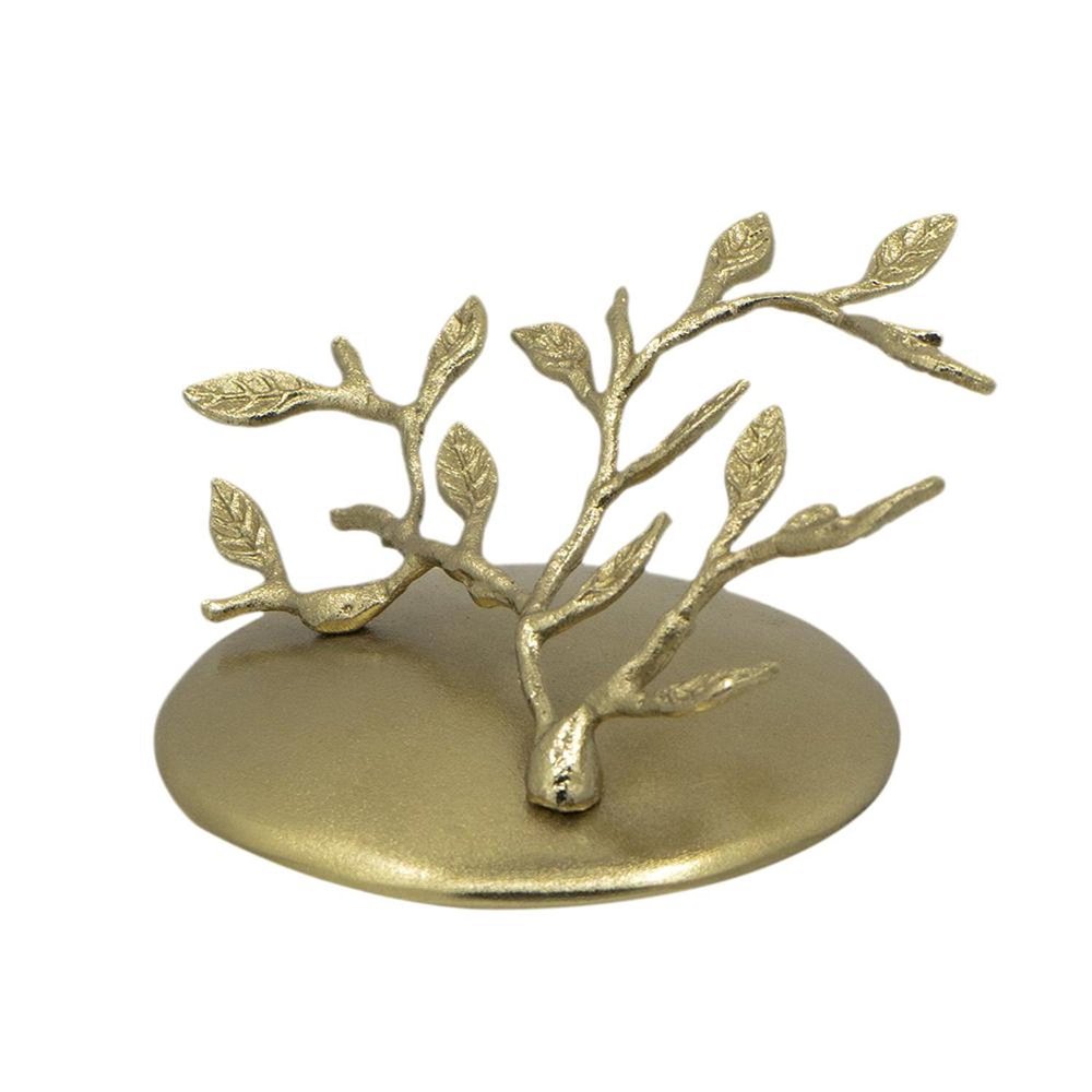 14" Dark Green and Gold Glass Branch Jar