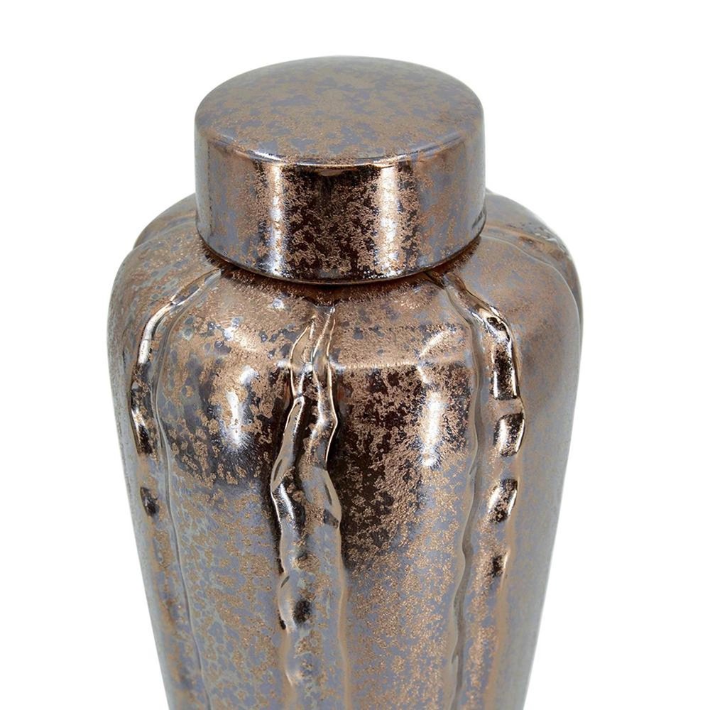 3 pc. Bronze and Silver Round Ceramic Table Vase