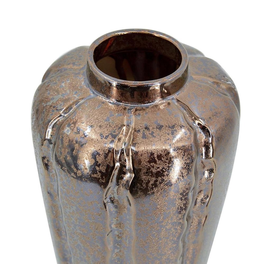 3 pc. Bronze and Silver Round Ceramic Table Vase