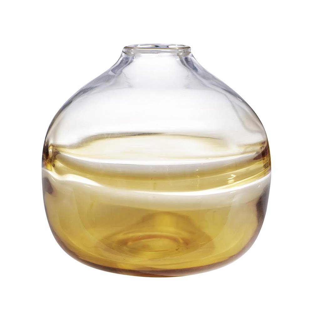 9" Clear and Brown Ombre Round Table Vase