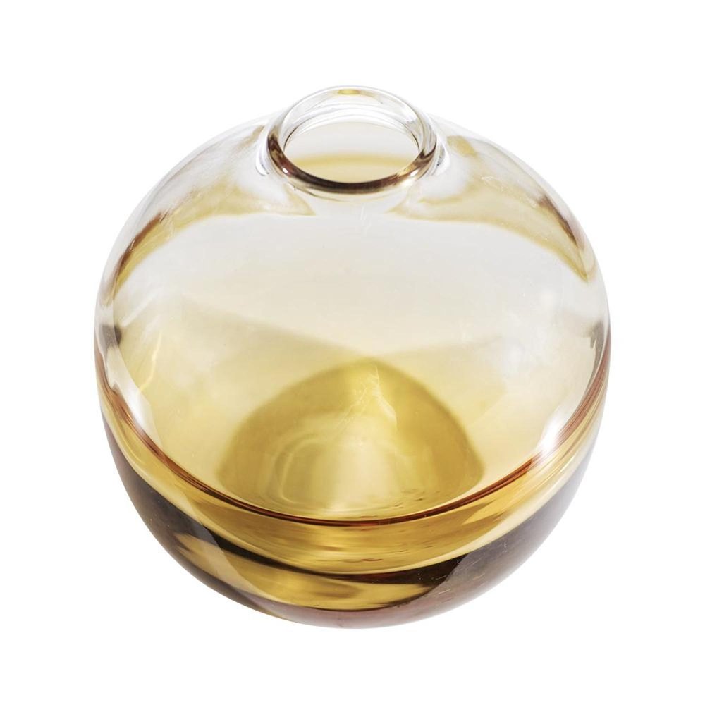 9" Clear and Brown Ombre Round Table Vase