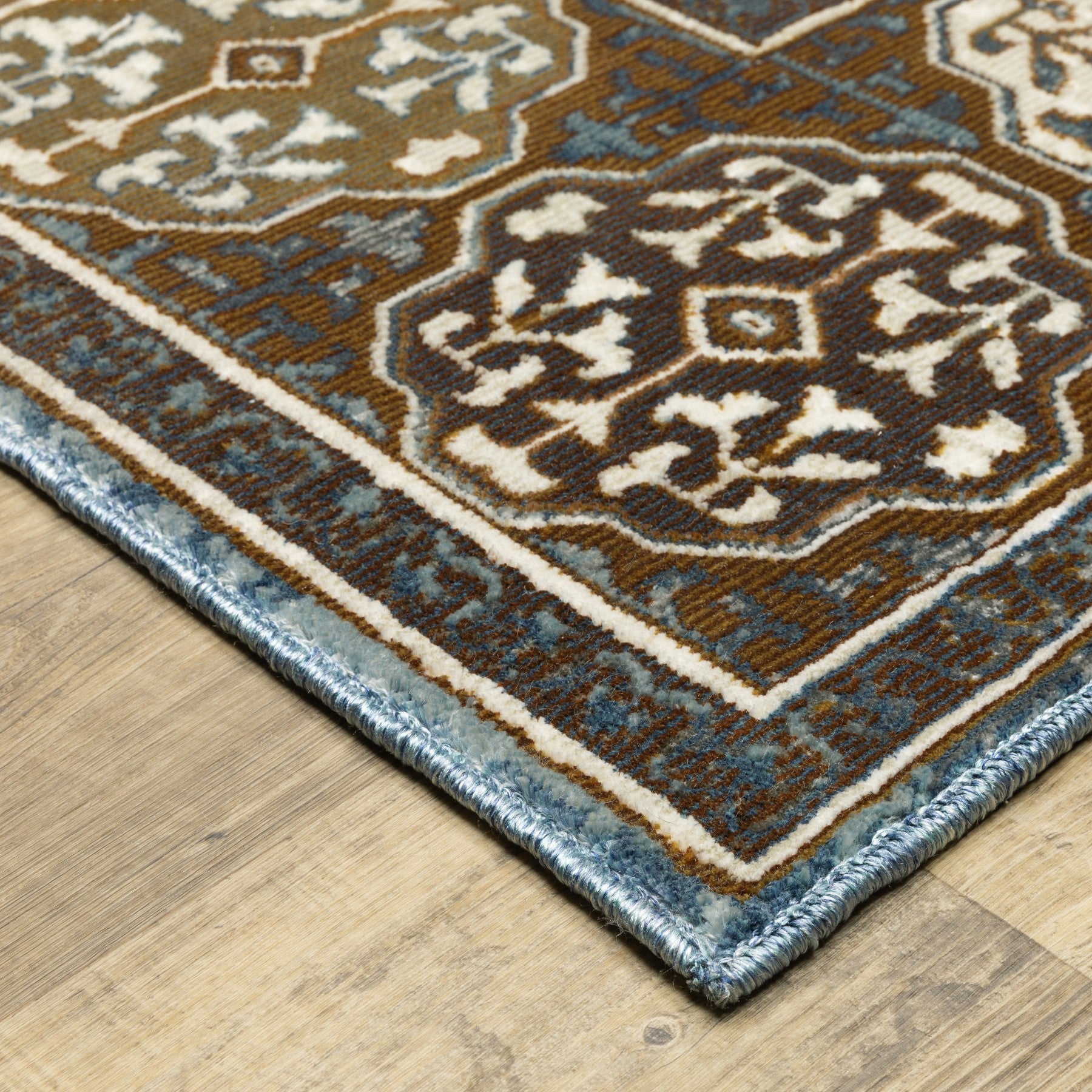 Gray And Blue Medallion Area Rug