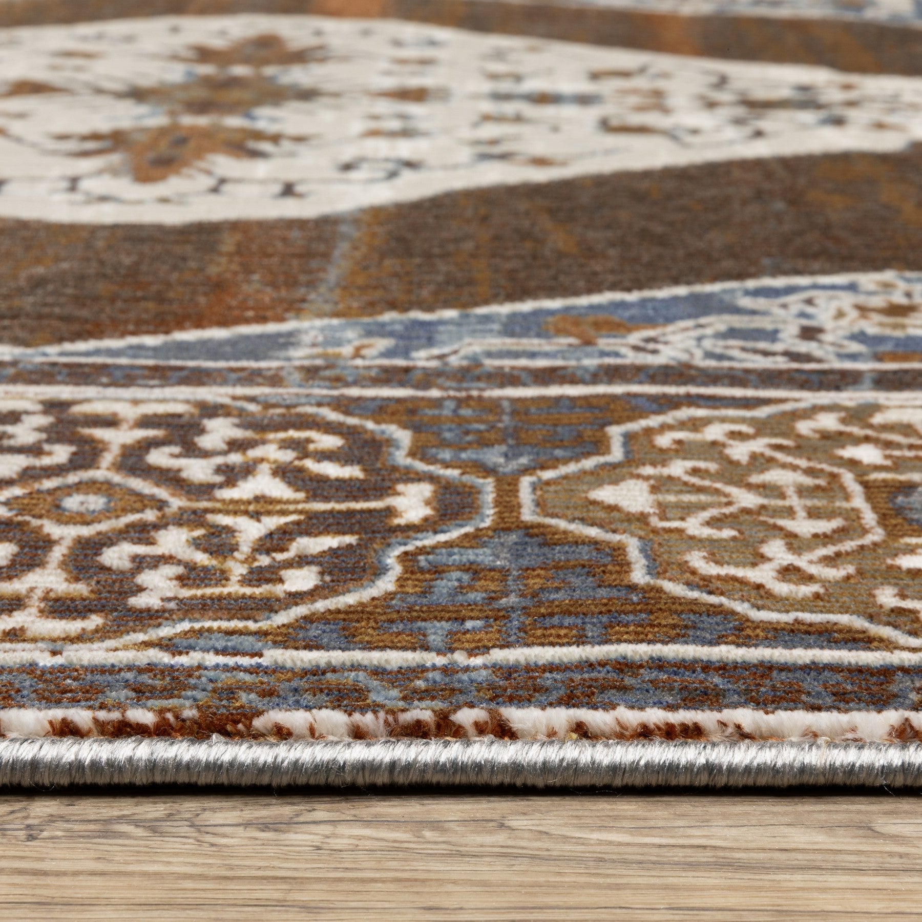Gray And Blue Medallion Area Rug