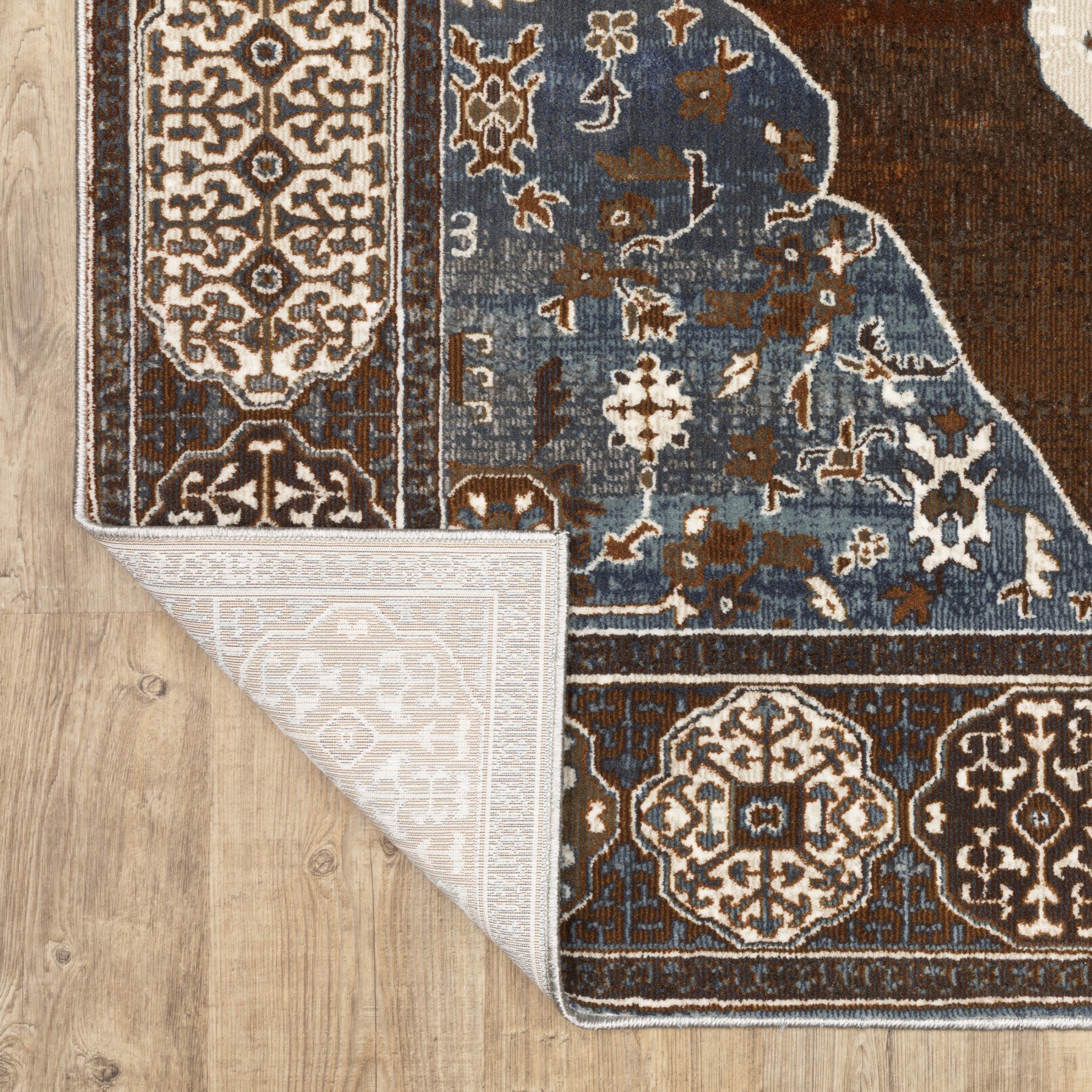 Gray And Blue Medallion Area Rug
