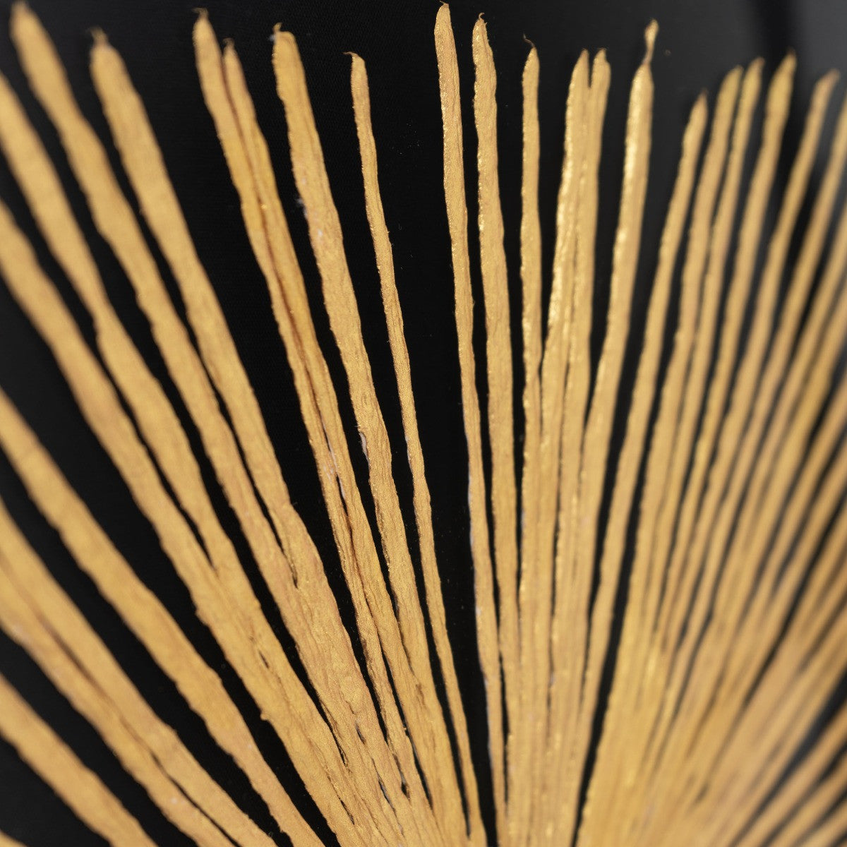 33" Black and Gold Starburst Textured Wall Art