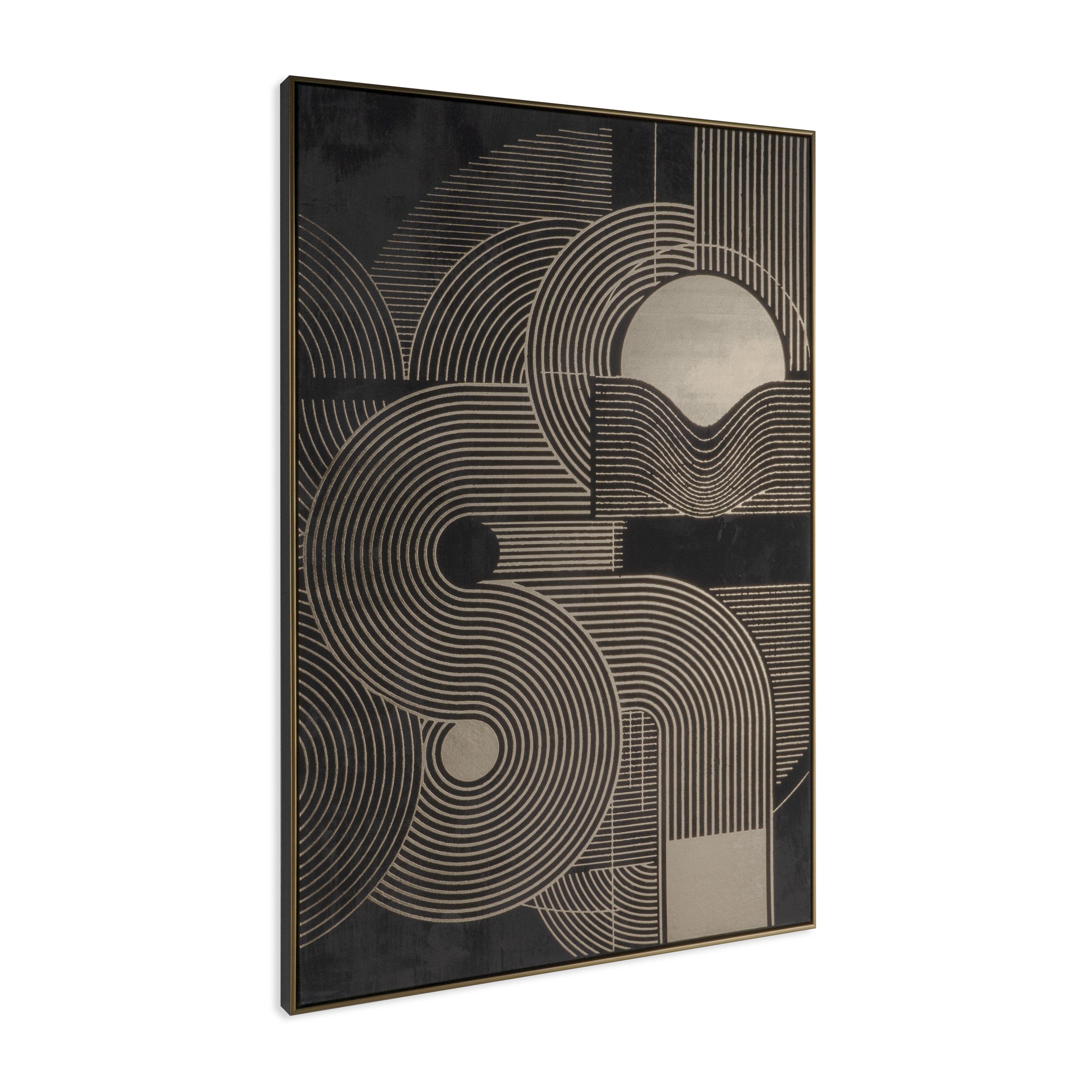 35" x 52" Black and Gold "Nocturnal" Wall Art