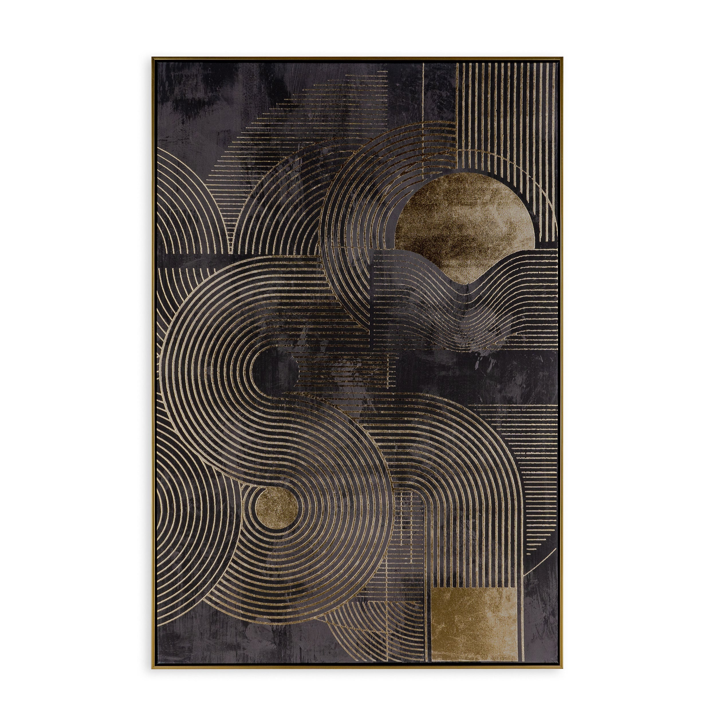 35" x 52" Black and Gold "Nocturnal" Wall Art