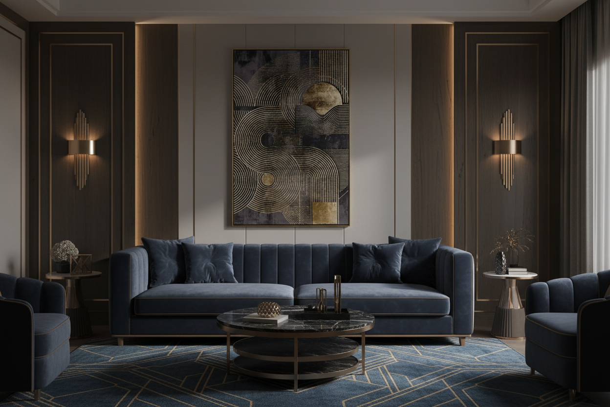 35" x 52" Black and Gold "Nocturnal" Wall Art