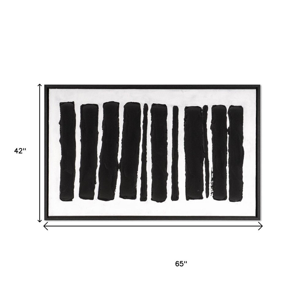 65" x 42" Black and White Rhythms Wall Art