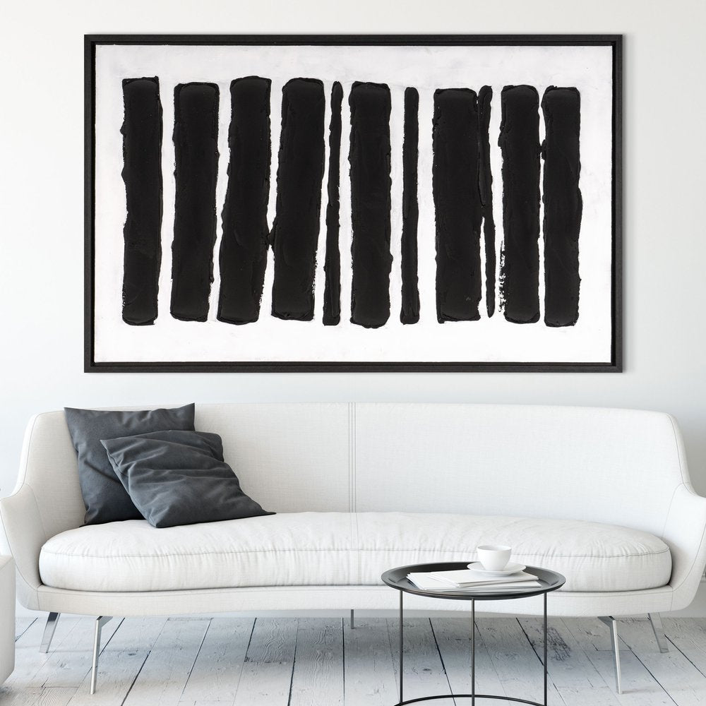 65" x 42" Black and White Rhythms Wall Art