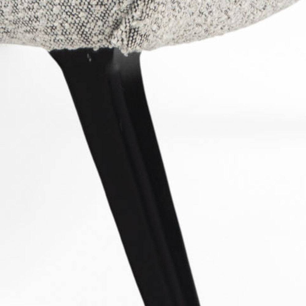 32" Gray and Black Bouclé Tufted Chair