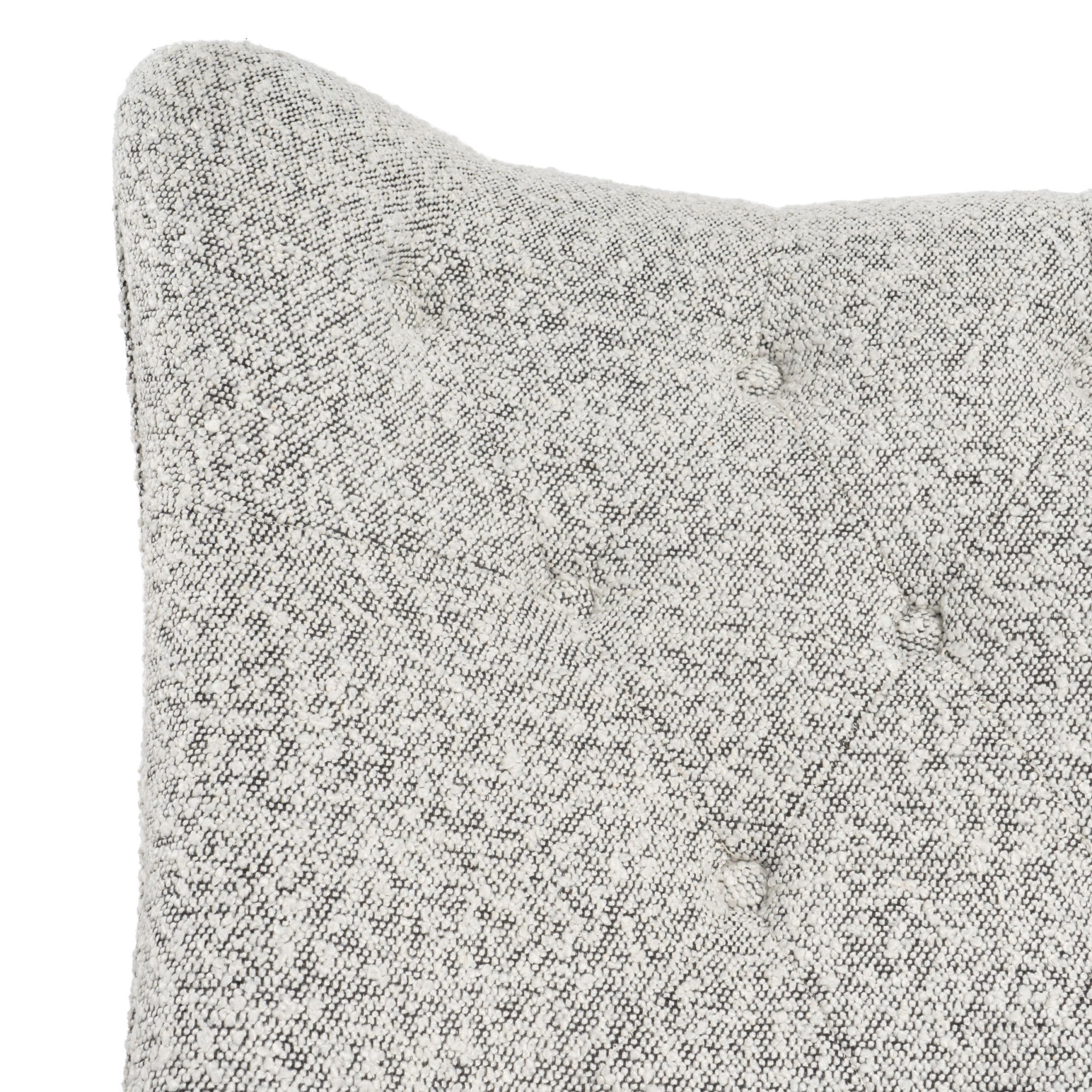 32" Gray and Black Bouclé Tufted Chair