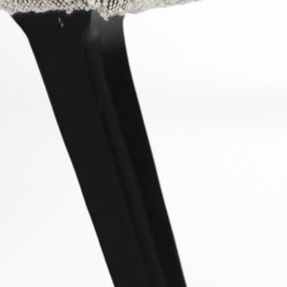 32" Gray and Black Bouclé Tufted Chair