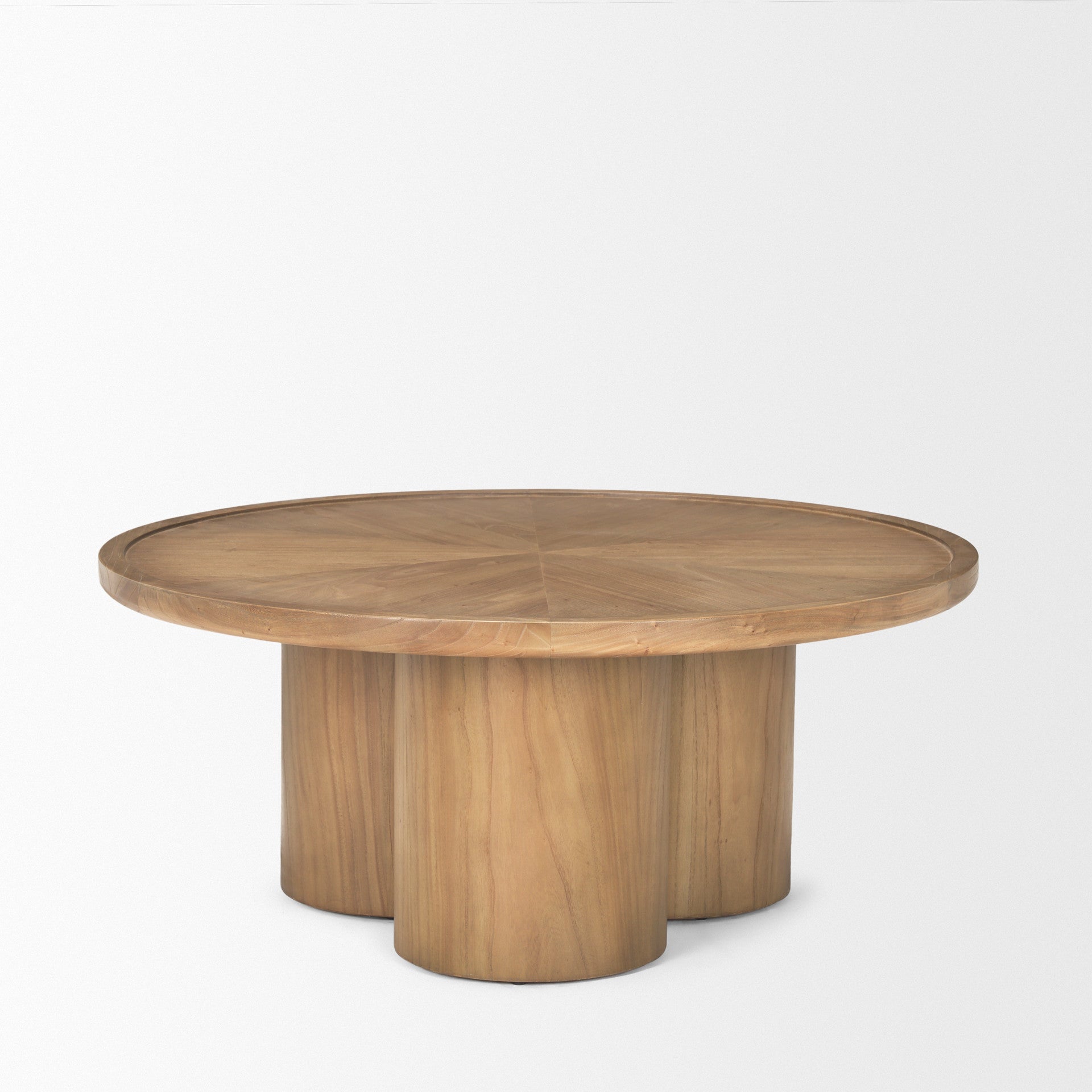 39" Wood Tri-Pillar Coffee Table