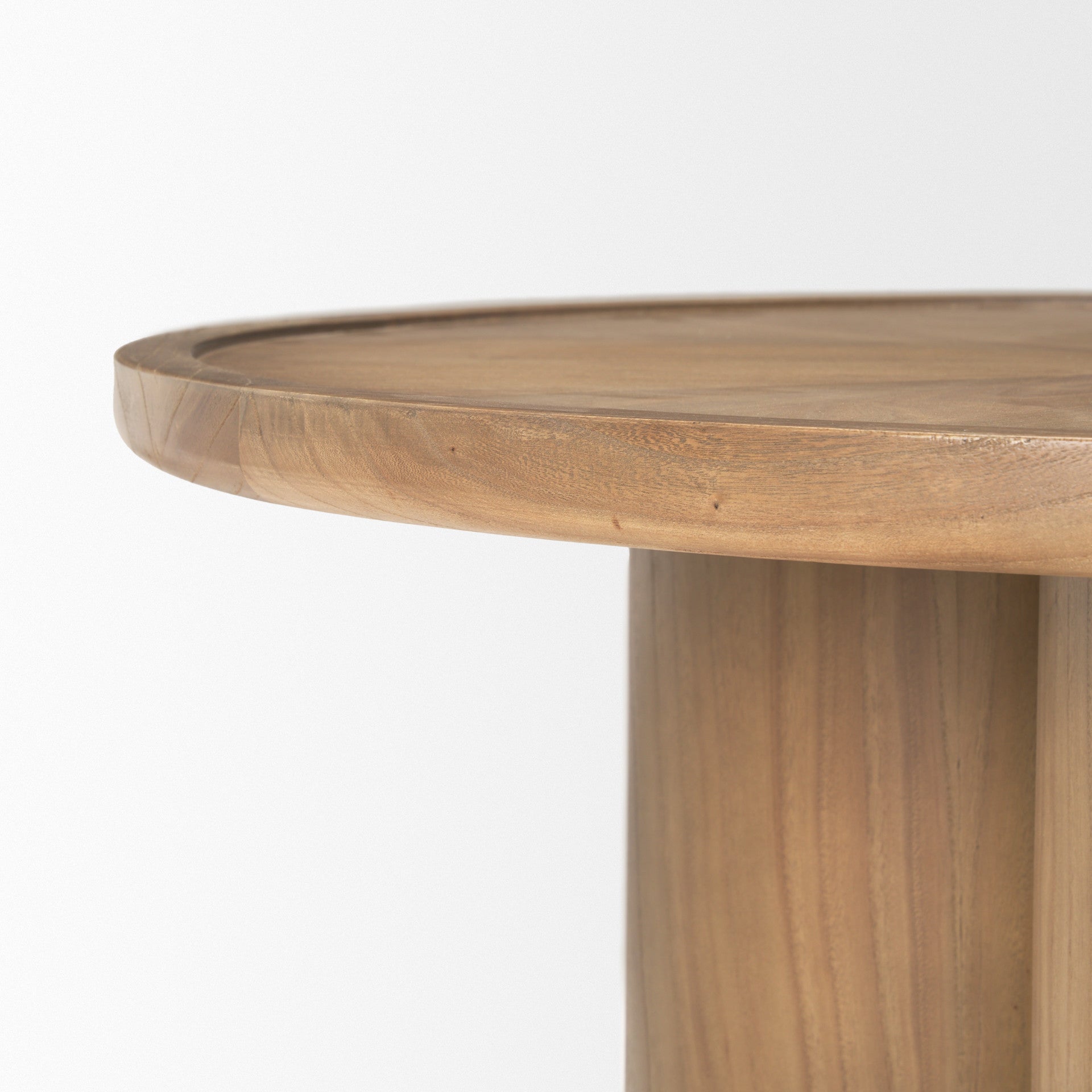 39" Wood Tri-Pillar Coffee Table
