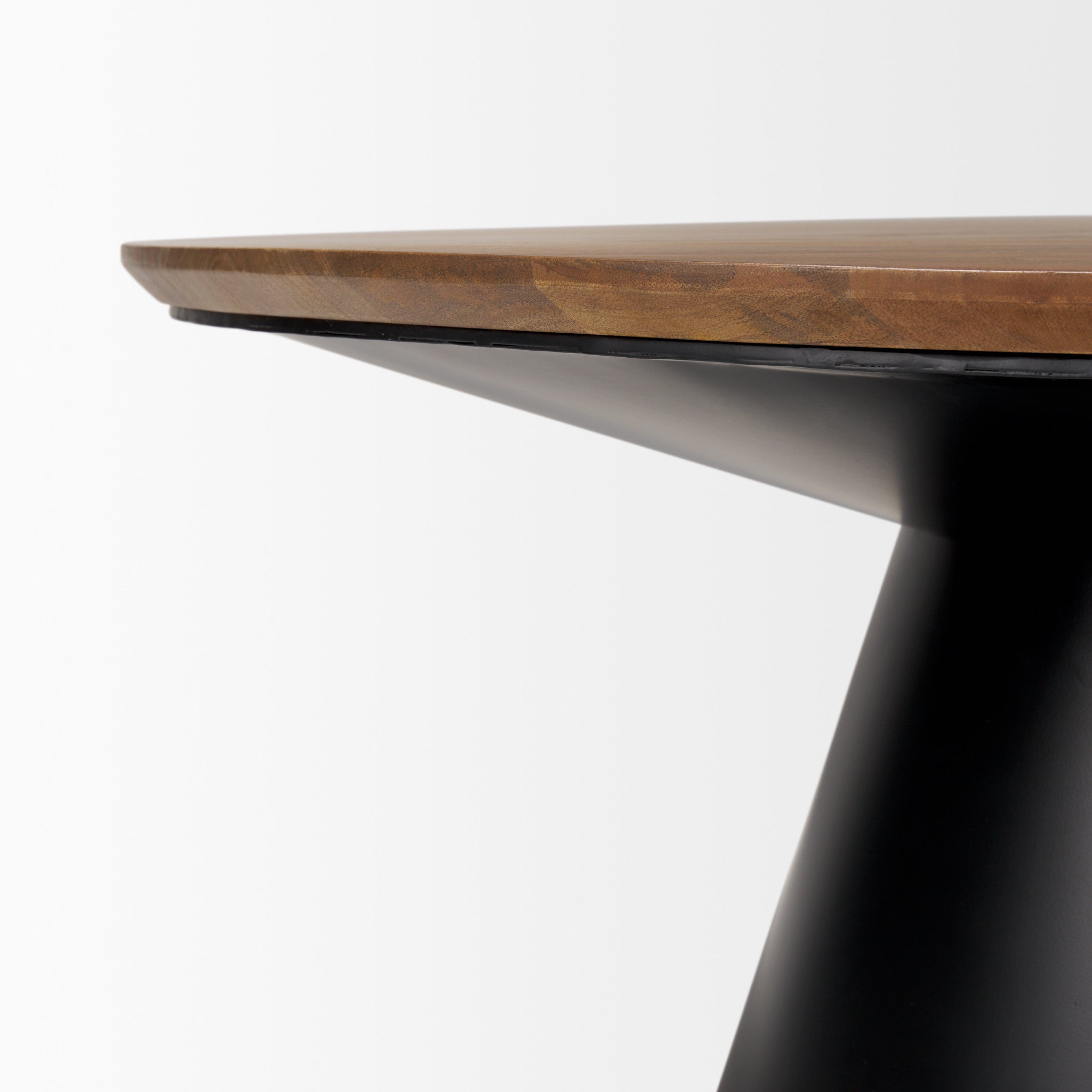 40" Brown and Black Wood Round Pedestal Coffee Table