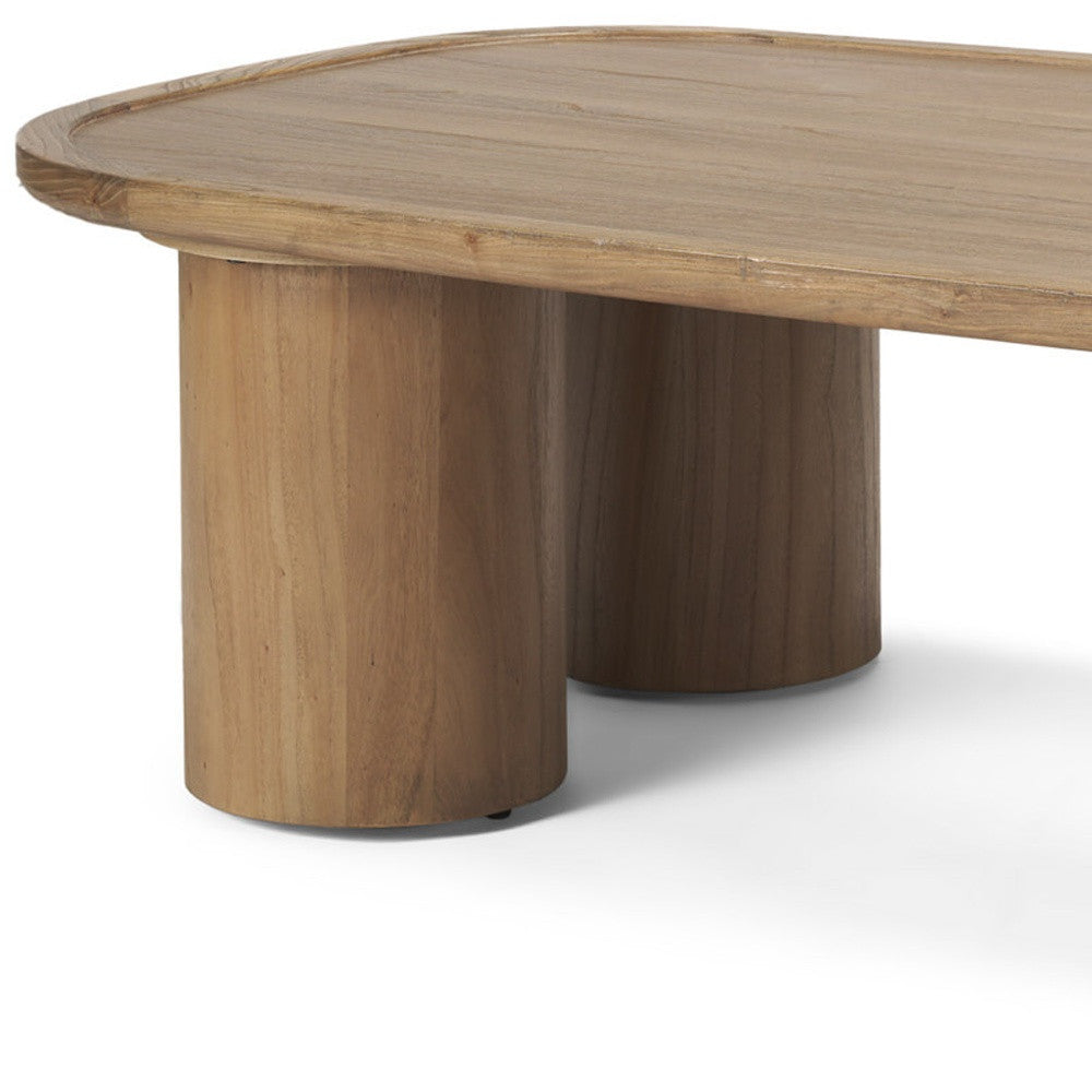 55" Natural Wood Scandinavian Oval Coffee Table
