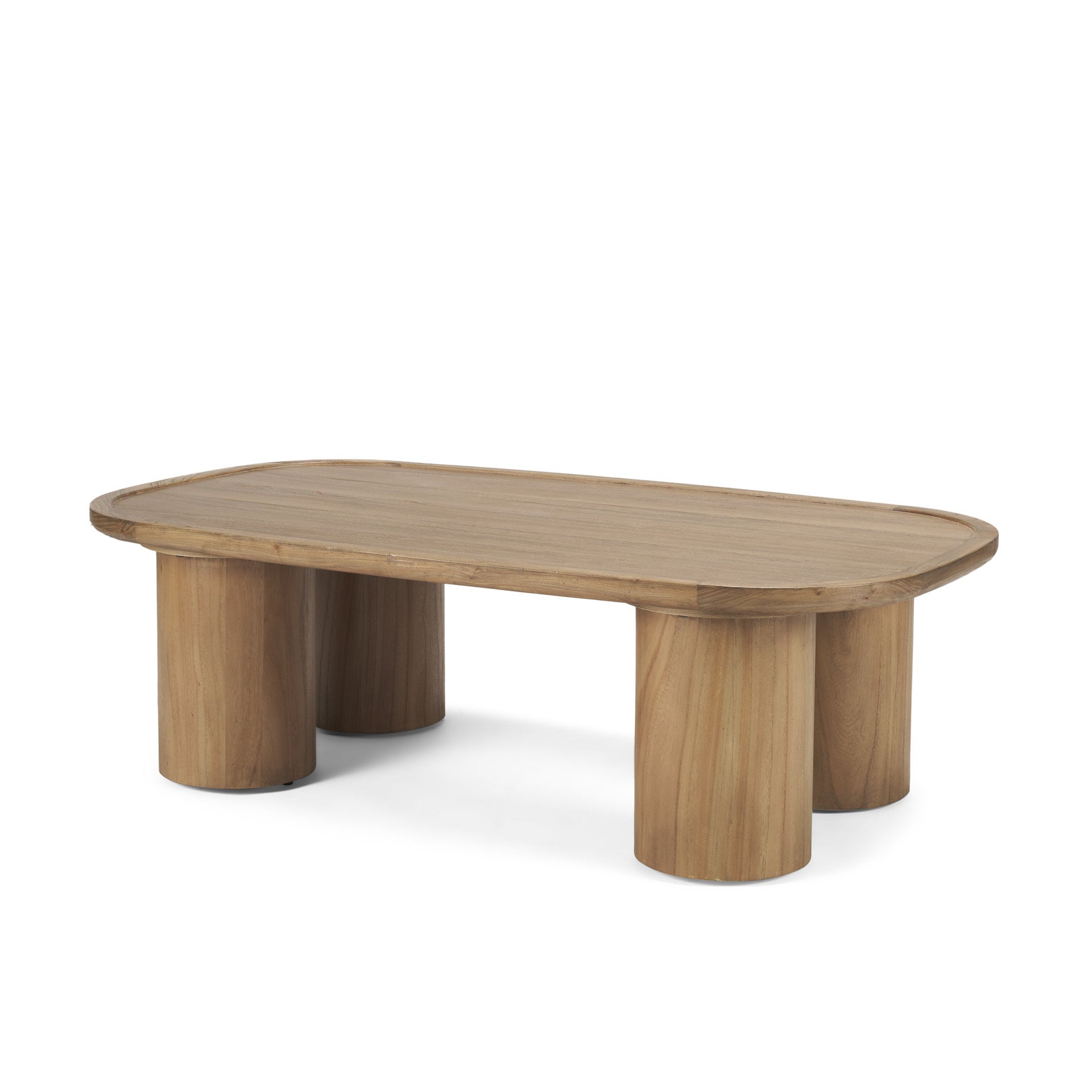 55" Natural Wood Scandinavian Oval Coffee Table